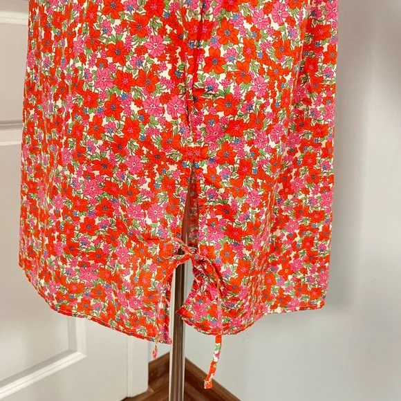 J.Crew Cotton voile tunic cover-up with side ties in brilliant blooms si… - Picture 10 of 14